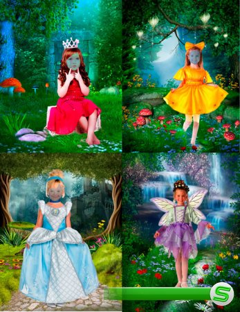 Шаблоны для фотошопа  - Сказочные принцессы