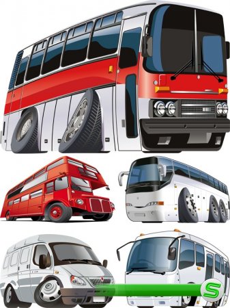 Стилизованный транспорт: Автобус (Икарус, ГАЗель, Богдан и т.д.) прозрачный фон