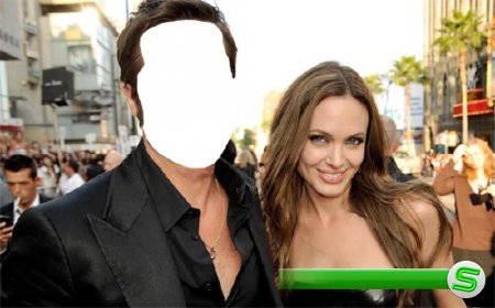  Шаблон мужской - Знаменитая пара с Анджелиной Джоли 
