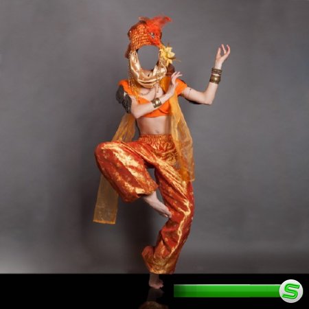  Шаблон для фотошопа - Танец в индийском костюме 
