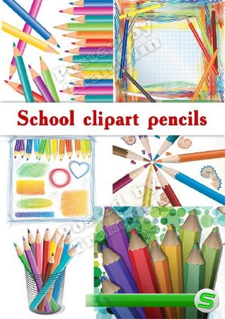 Школьный клипарт - Цветные карандаши