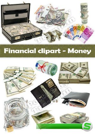 Клипарт – Деньги, финансы, доллары, евро, кошельки