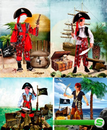Шаблоны для фотошопа  - Пираты
