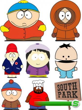 Персонажи мультфильма "Южный парк" (векторные отрисовки)