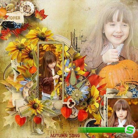 Осенний скрап-набор - Время для осенней песни 
