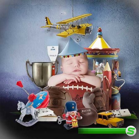Детский скрап-набор - Маленькие игрушки для маленьких мальчиков 