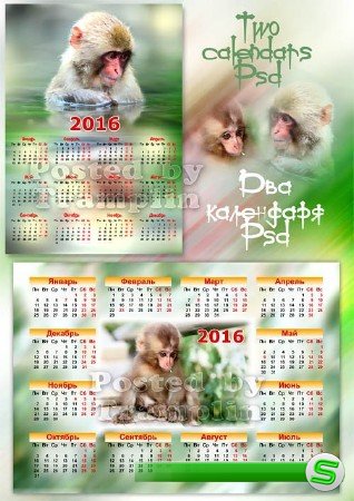 Настенные календари 2016 – Год обезьяны