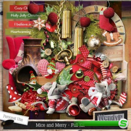 Новогодний скрап-комплект - Mice and Merry 