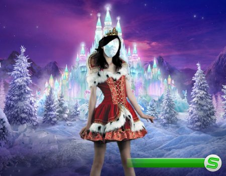  Шаблон для Photoshop - Снежное королевство и его принцесса 