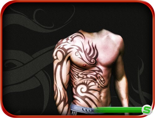 Шаблон фотошоп - Татуировка на все тело