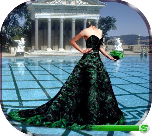 Photoshop - Девушка в зеленом платье