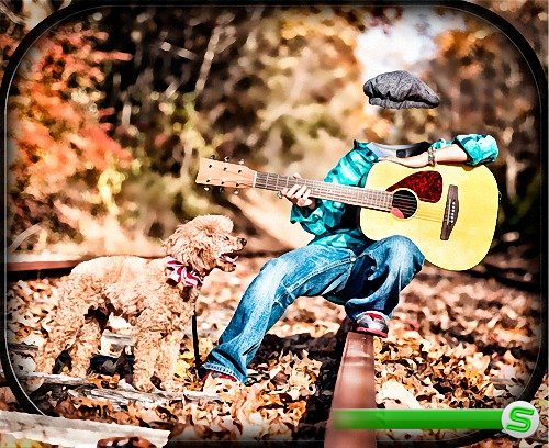 Фотошаблон - Мальчик с гитарой