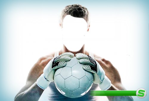 Шаблон для фотошопа - Футболист с мячом