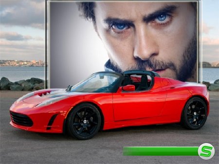  Рамка для фотошоп - Автомобиль Тесла 