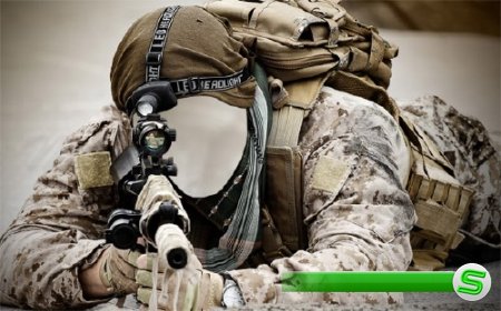  Шаблон для фото - Солдат с винтовкой 
