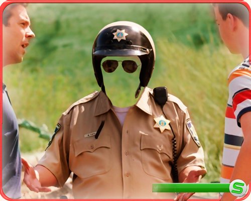 Psd для фотошопа - Местный полицейский в шлеме