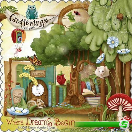 Сказочный детский скрап-набор - Где начинаются мечты 