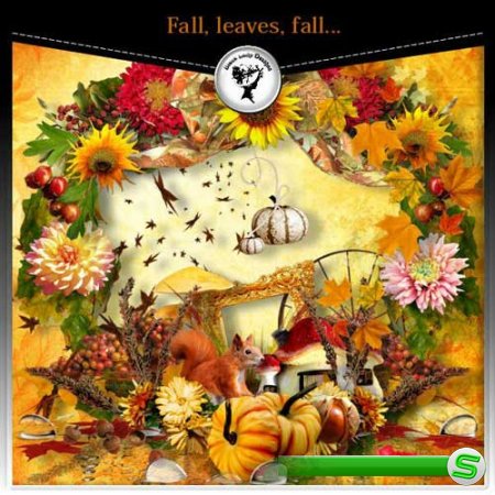 Очаровательный осенний скрап-набор - Осень,падение листьев