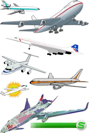 Гражданская авиация: самолеты (вектор)
