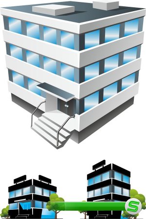 Архитектура: офисные здания (подборка векторных отрисовок)