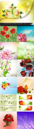 Awesome vector flowers - 16