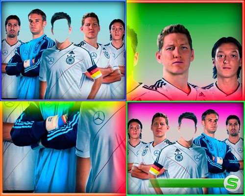 Шаблон фотошоп для фото - Футболисты Германии