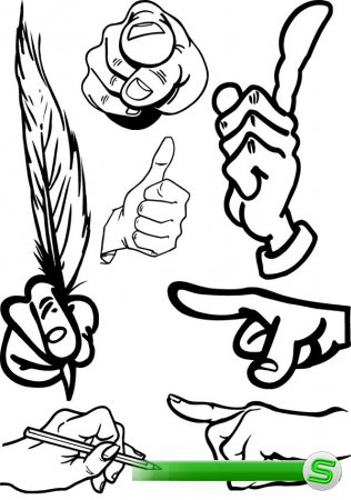 Руки и жесты (подборка векторных отрисовок)