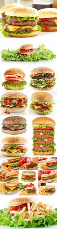 Fast food delicious burgers