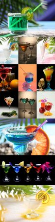 Light colorful cocktails