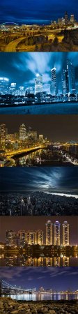 Night city lights raster graphics