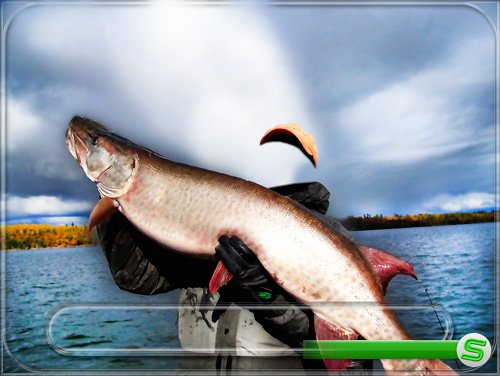 Мужской шаблон для фотошопа - Рыбак и его улов