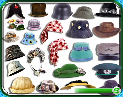 Клипарты Png -  Шляпы, фуражки, касски, панамки