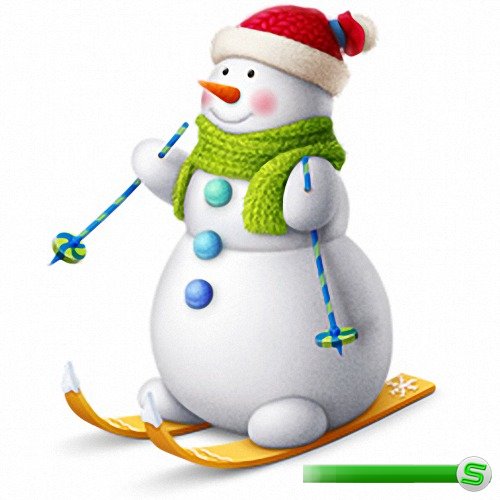 Картинки png - Веселые снеговики