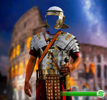 Фотошаблон мужскойй - Воин древнего Рима