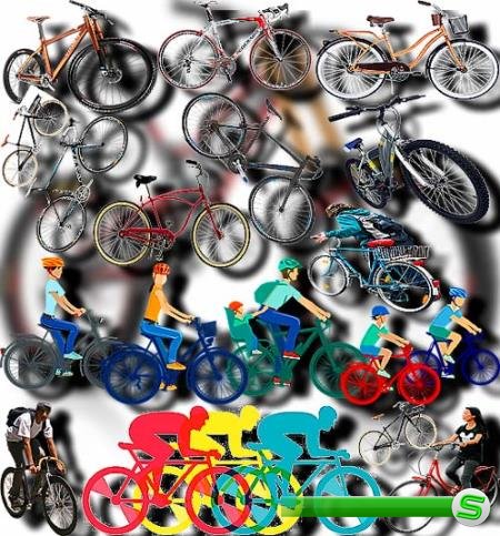 Клип-арты на прозрачном фоне - Велосипеды, байки