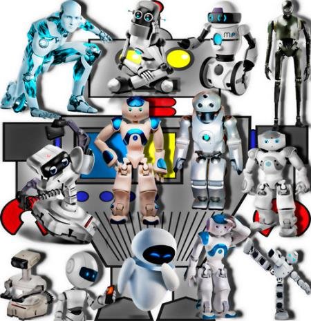 Клипарты без фона - Электронные роботы