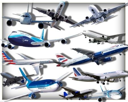 Прозрачные картинки для фотошопа - Пассажирские самолеты